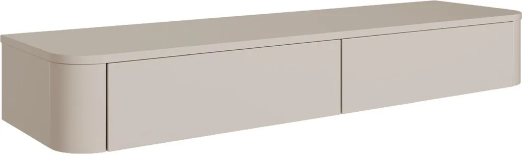 Meuble TV mural suspendu Luvio Slim 140 cm coloris gris cachemire