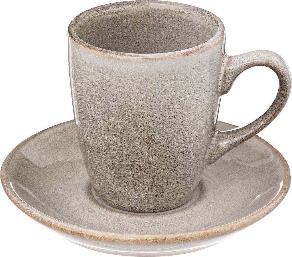 Tasse mit untertasse "callie" aus taupefarbener keramik 9cl - SG Secret de Gourmet