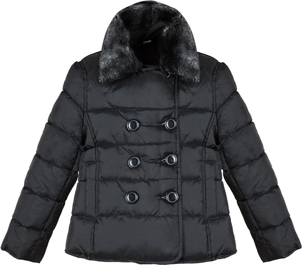 Winterjas voor meisjes, merk Olimpias, zwart, modern design Productafbeelding 