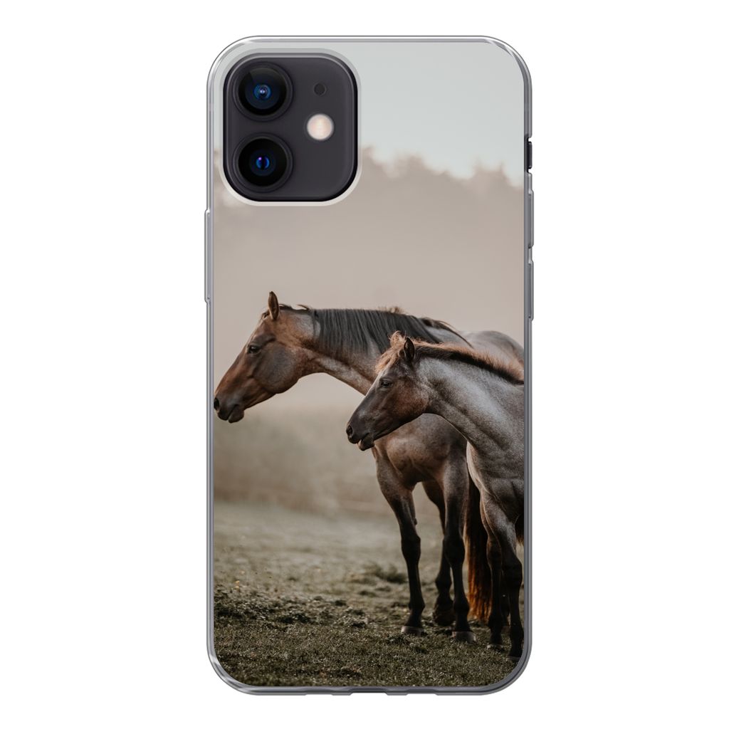MuchoWow® Handyhülle Schutzhülle Hülle für iPhone 12 Pferde Produktbild 
