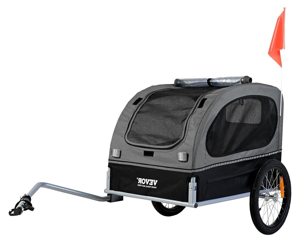 Hundeanhänger 45 kg 2in1 Fahrradanhänger aus Kohlenstoffstahl + 600D Oxford-Gewebe + PP faltbar 1440 x 725 x 845 mm als Anhänger 1320 x 725 x 92...