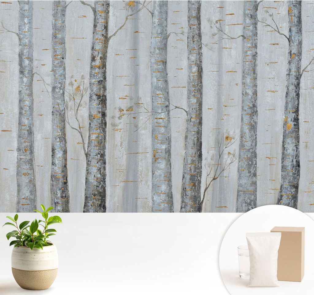 Fototapete - 104x70 cm - Tapete - Wandtapete - Wandbilder - Dekofolie - Tapete Folie - Wand - Dekoration - Wohnzimmer - Birken