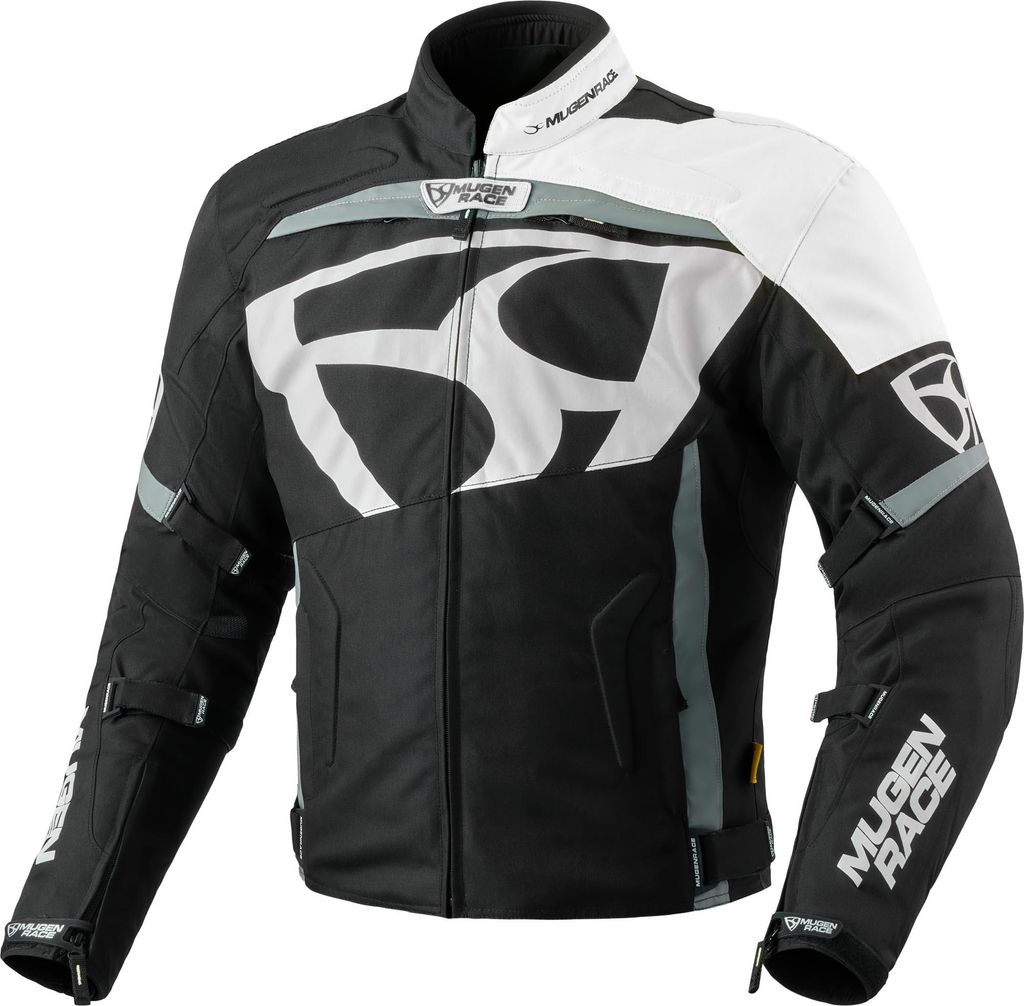 MUGENRACE Aggressore-T wasserdichte Motorrad Textiljacke, schwarz/weiß, 3XL