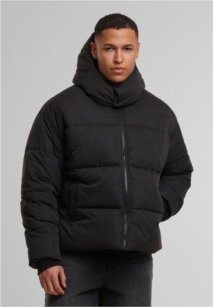 Bunda Urban Classics Puffer Jacket With Flap Hood black - S Obrázek produktu 