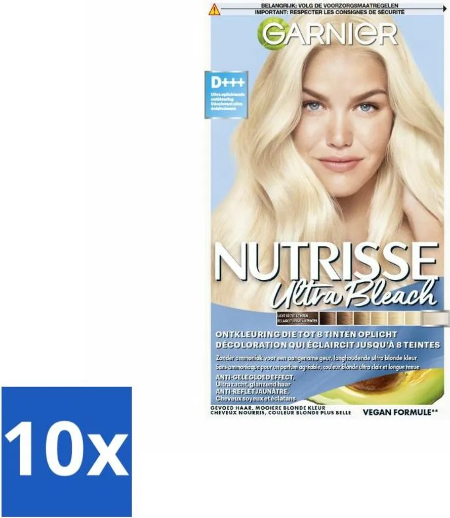Garnier Nutrisse Ultra Blonde D+++ Biondo Puro Permanente 10 Pezzi