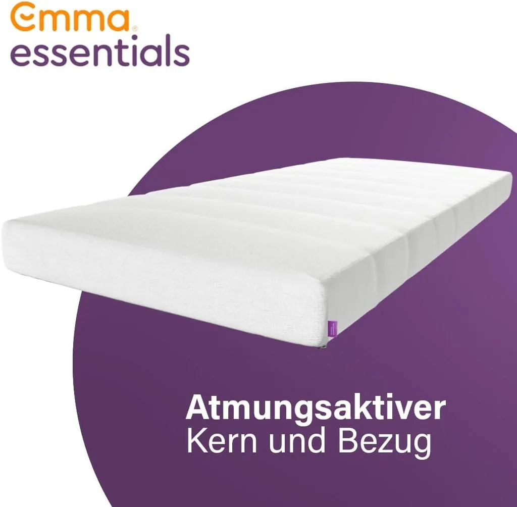 Emma Essentials Matelas mousse 140x200 cm H2 avec housse amovible de 15cm