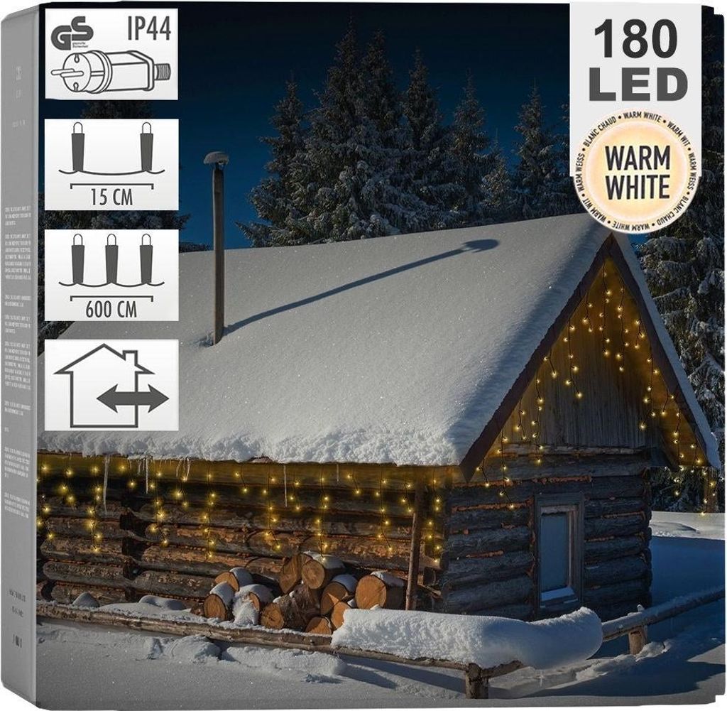 Světelný řetězec se 180 teplými LED světly pro vánoční Obrázek produktu 