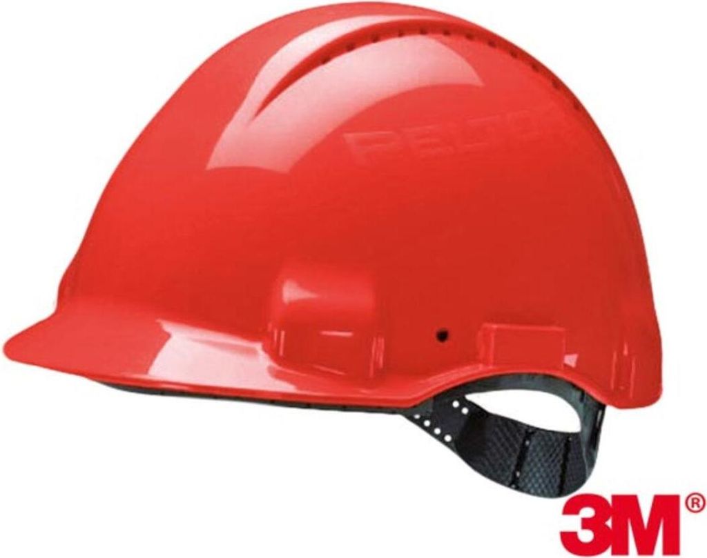 3M Schutzhelm, Uvicator, Pinlock-Verschluss, belüftet, Kunststoffschweißband, Rot, G3000CUV-RD