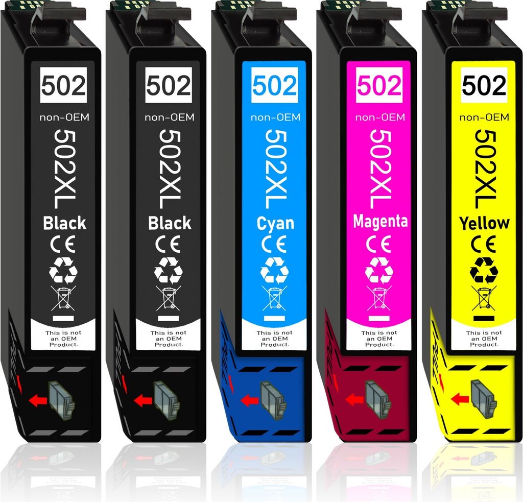 5er Pack Druckerpatronen 502 502XL kompatibel mit Epson WF-2885