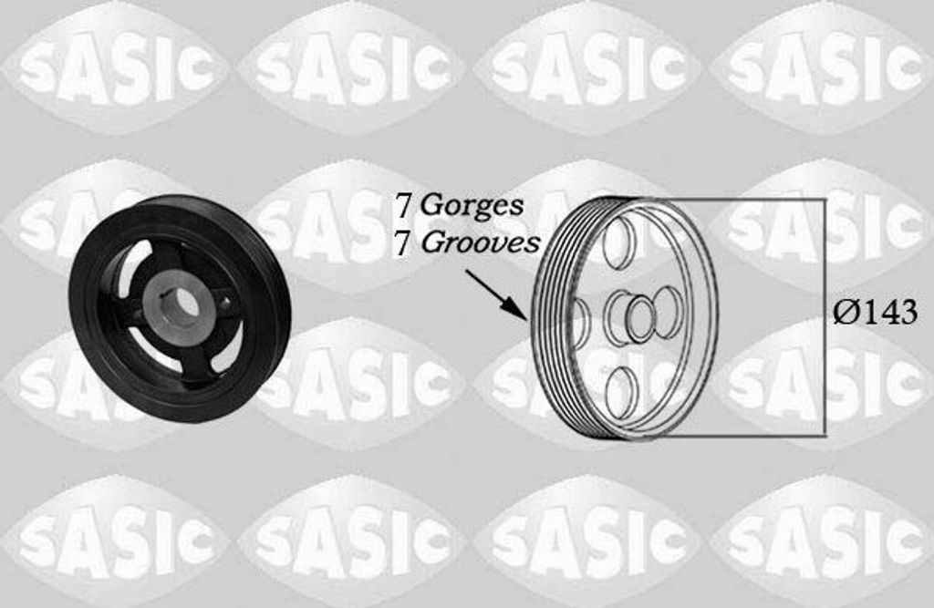 SASIC 2156058 Riemenscheibe Kurbelwelle für TOYOTA AVENSIS Kombi (T25) 143mm