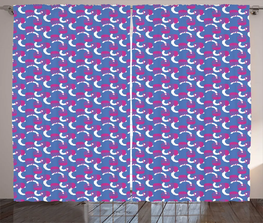 ABAKUHAUS Tenda rustica astratta, motivi luminosi ed energici, tende universali per soggiorno con passanti e ganci, 280 x 245 cm, viola scuro magenta