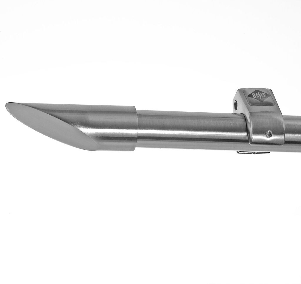 Gardinenstange mit Deckenhalterung I Metall Edelstahl Look 1-läufig Ø20mm D50 R