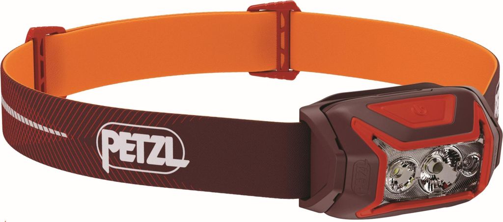 Petzl Actik Core, Stirnband-Taschenlampe, Rot, Tasten, Produktbild 