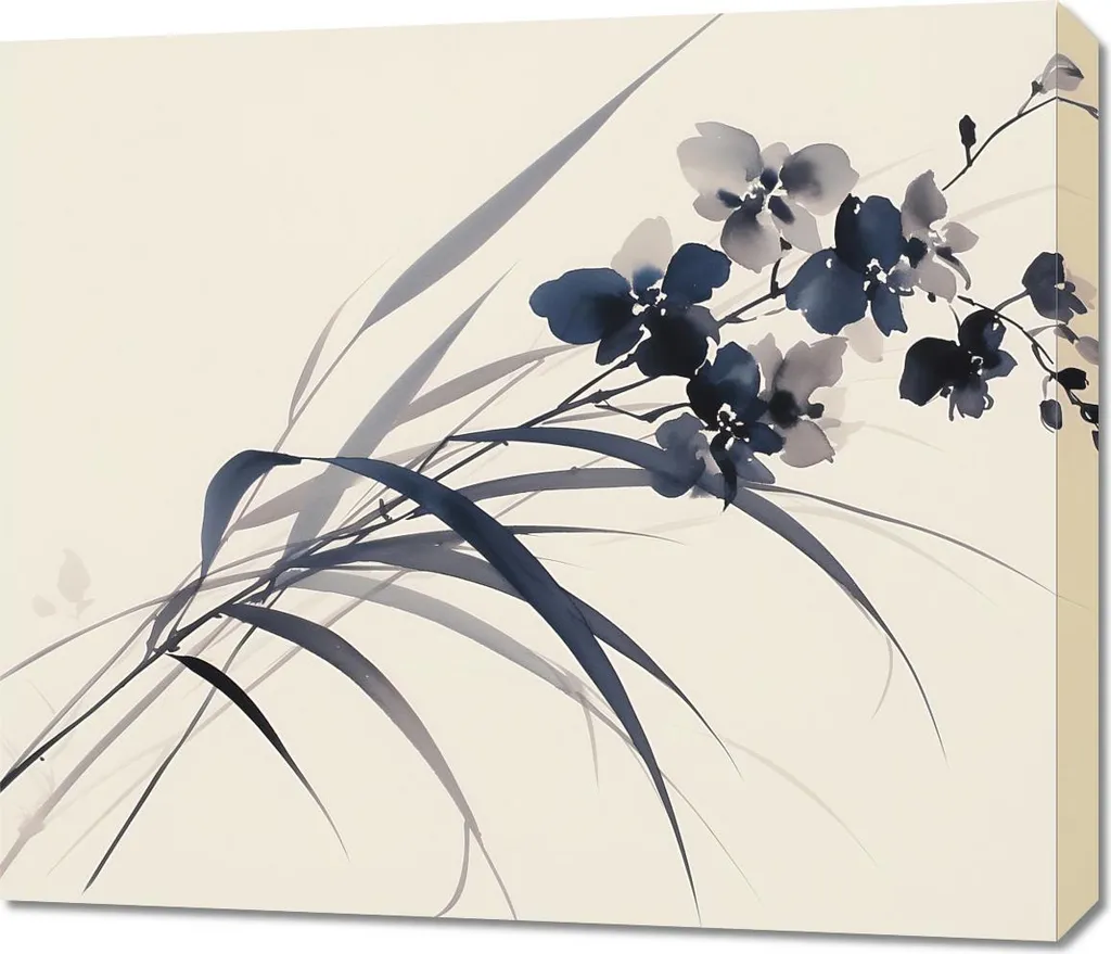 Tableau Fleur Orchidée Vintage Sépia 70x60 cm - Impression Haute Qualité
