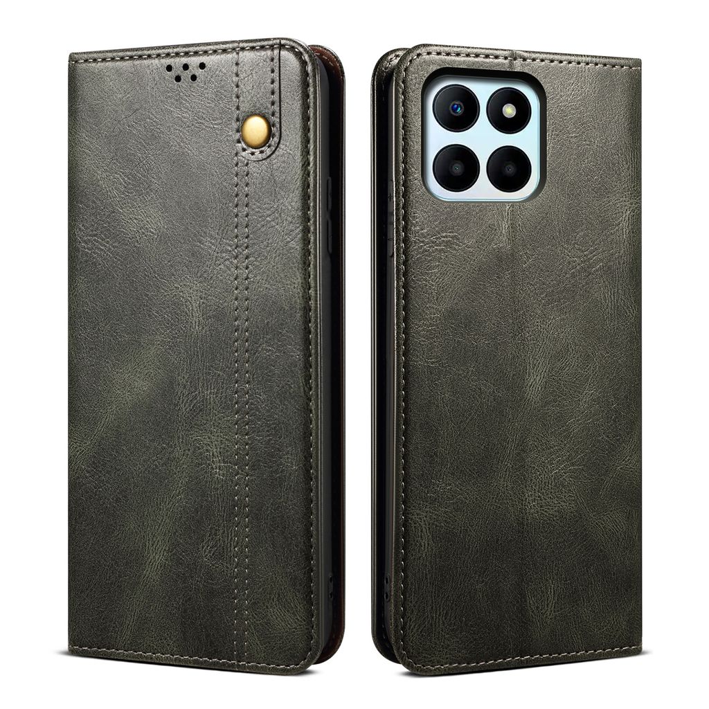 Hülle für Honor X6b Leder Brieftasche Schutzhülle mit Standfunktion Grün