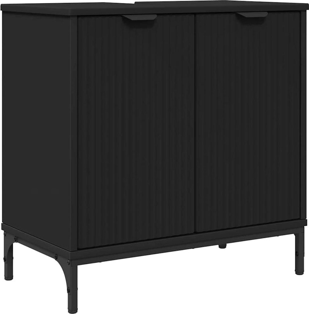 vidaXL Szafka pod umywalkę czarna 60,5 x 33,5 x 61 cm Zdjęcie produktu 