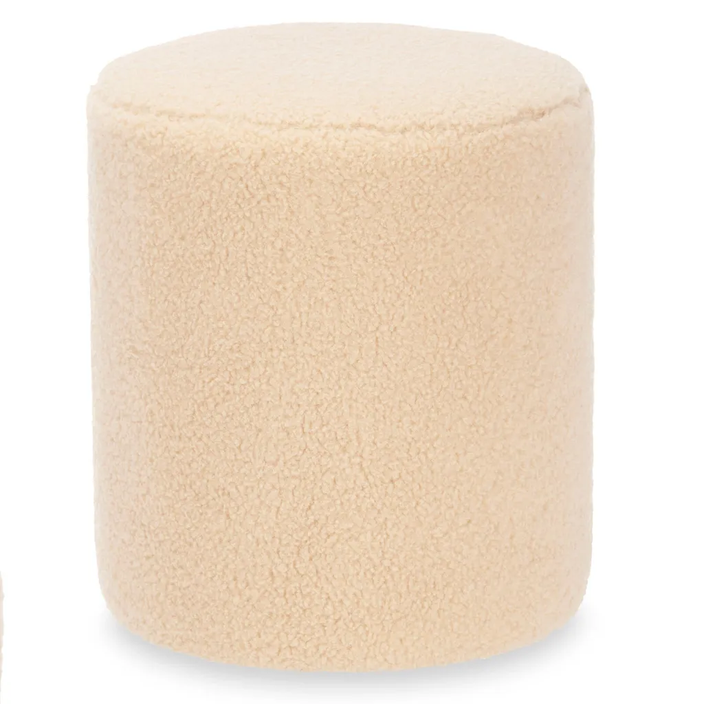 Pouf rond en peau d'agneau Ø 32 cm véritable pour un confort haut de gamme