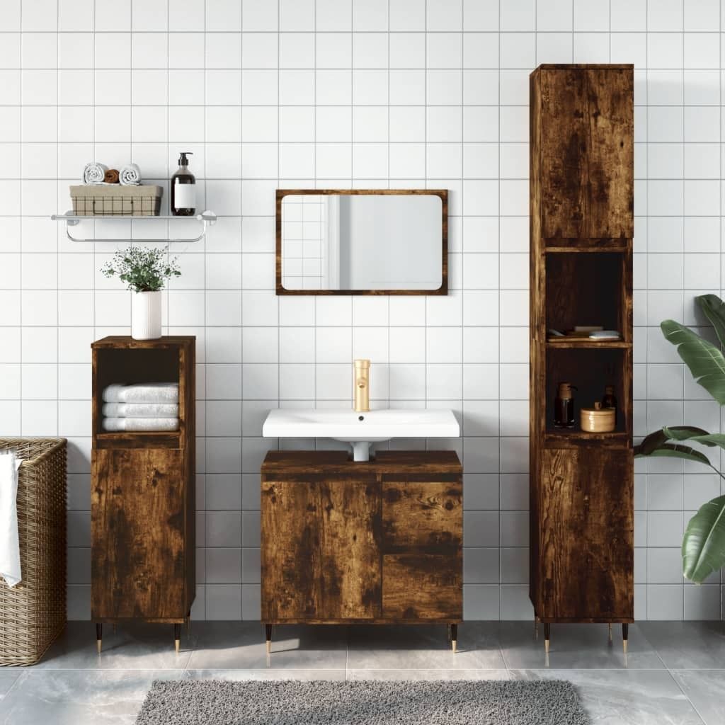 "im Angebot" Badschrank Räuchereiche 30x30x190 cm Holzwerkstoff - Badezimmer CC22690
