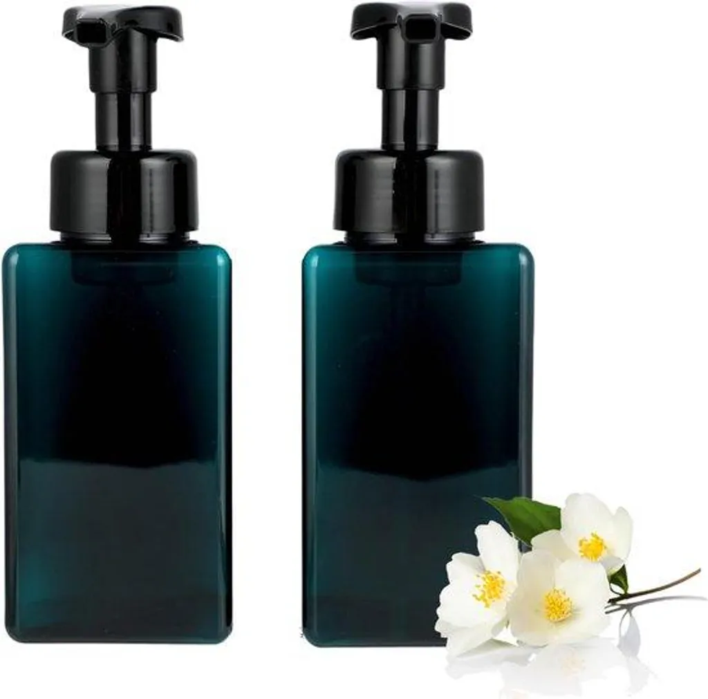 Distributeur de savon liquide bleu 450ml en lot de 2 pour salle de bain
