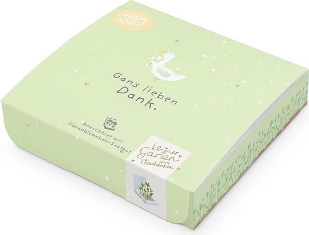 Pflanzkästchen Gans lieben Dank Saatgut Samenfest Anzuchtset Geschenkidee Modern