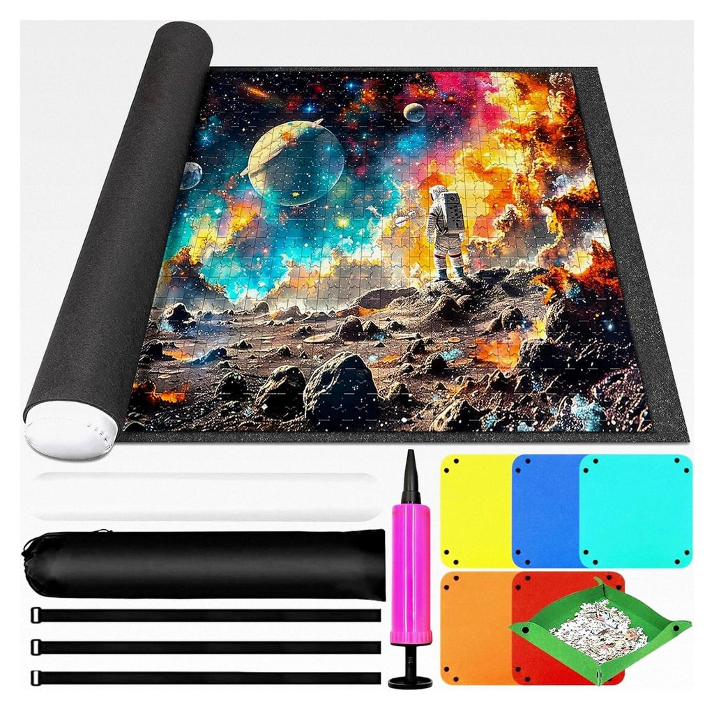 Puzzlematte, Tragbare Puzzlematte, Puzzle-Rollenmatte für 1000, 1500, 2000, 3000 Puzzlestücke, Puzzle Pad, Puzzle Rollmatte zur Aufbewahrung von ...