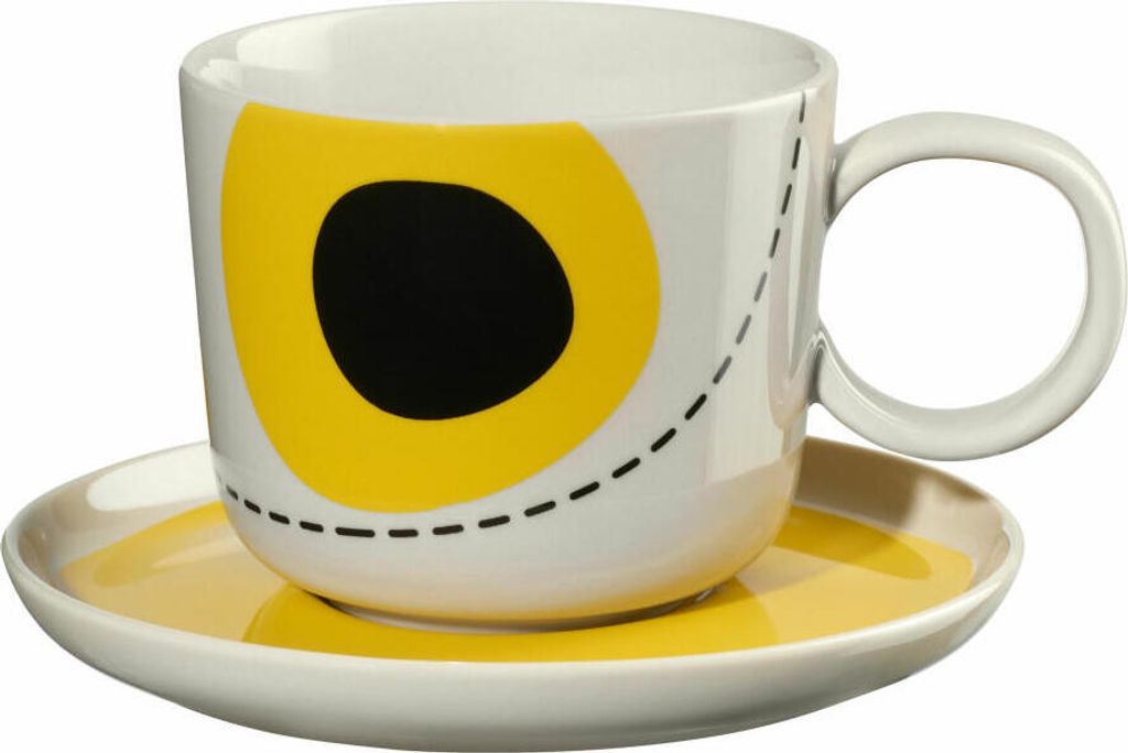 ASA Selection Variete Kaffeetasse mit Unterteller, Kaffee Tasse, Teetasse, Steinzeug, Salto Du Soleil, 200 ml, 58025248