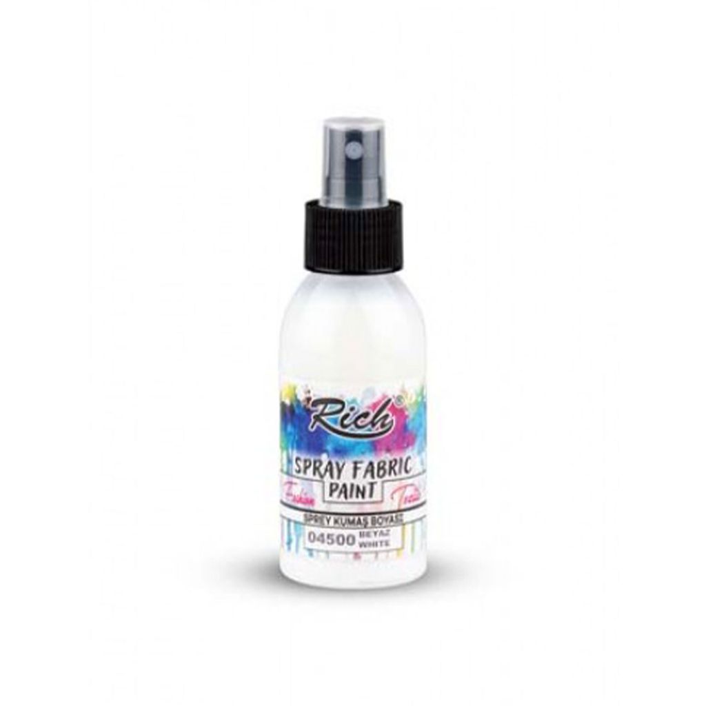 Rich Spray Fabric Paint Wasserbasierte Textilfarbe 60ml - WHITE