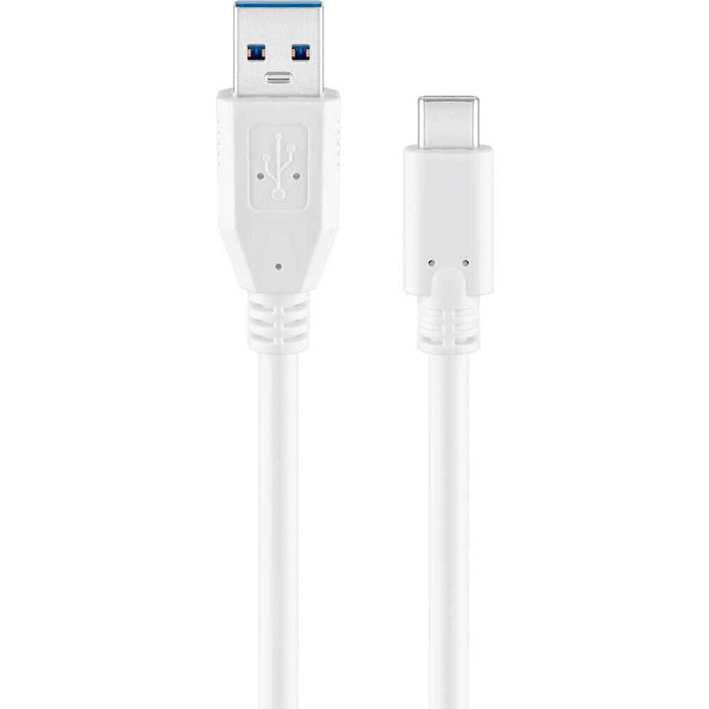 goobay USB 3.0 C/USB 3.0 A Kabel 0,5 m weiß, 1 St.