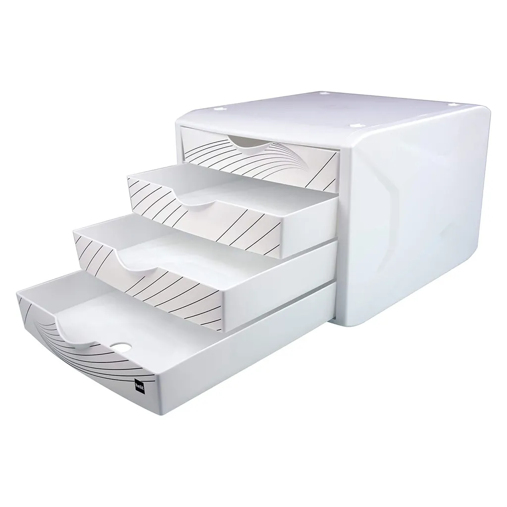 Casier de tri pour bureau 4 tiroirs helit Chameleon blanc - H6129505