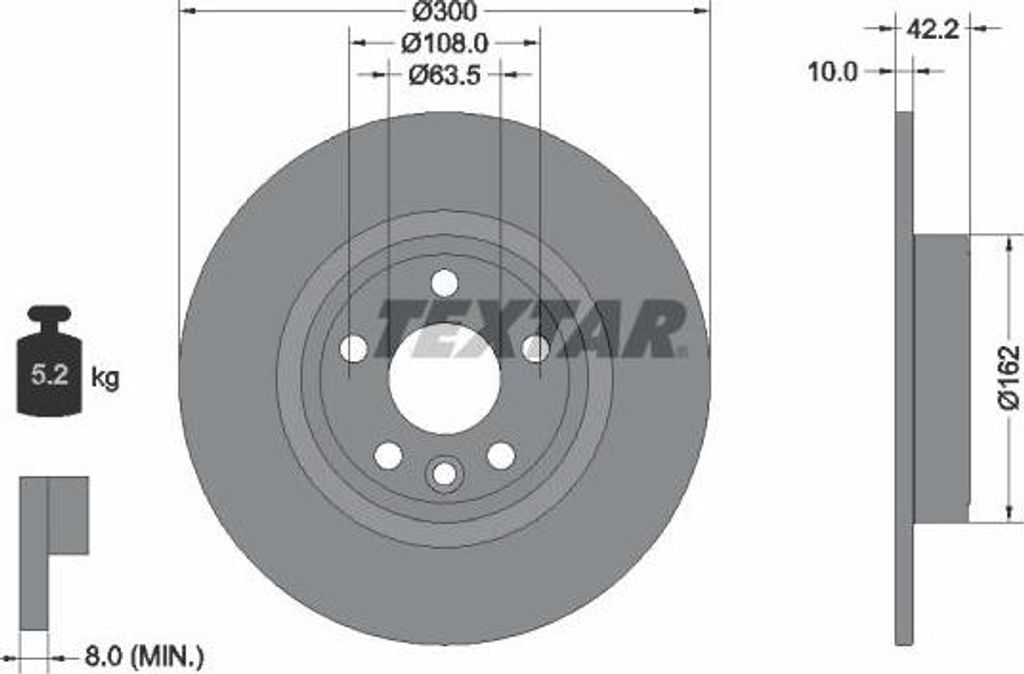 TEXTAR 92293803 Bremsscheibe OE LR061388 kompatibel mit Discovery