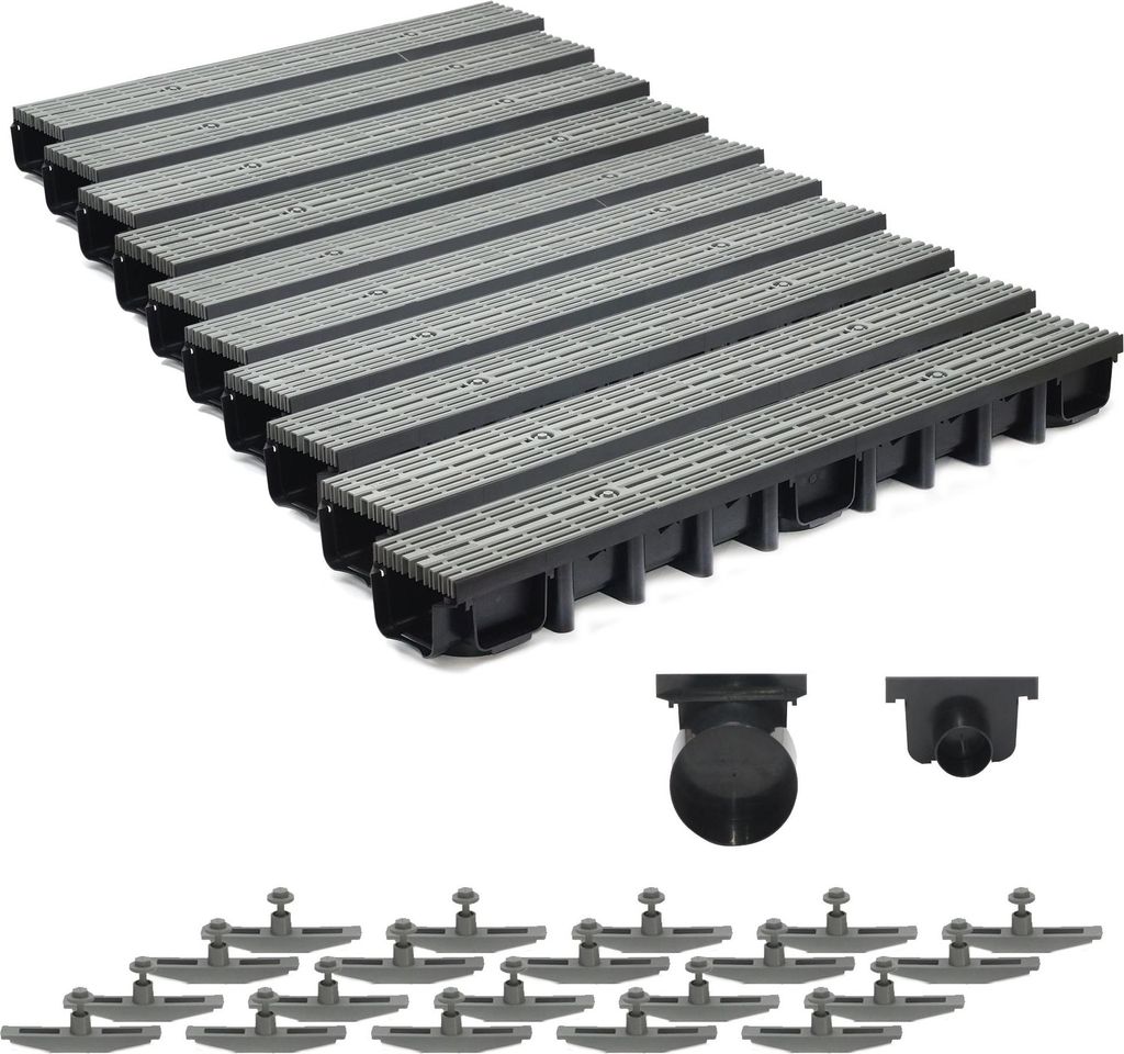 10m Entwässerungsrinne für modulares System A15 98mm, Produktbild 