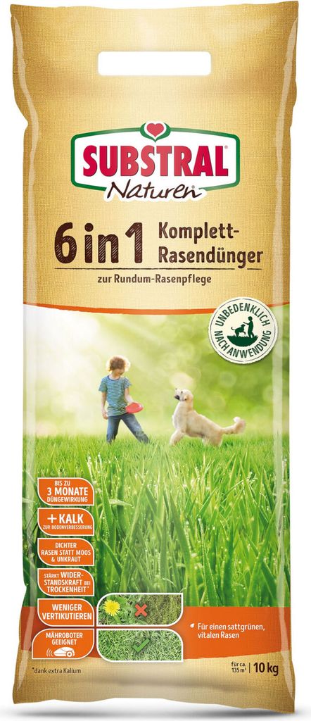Naturen 6v1 kompletné hnojivo na trávnik - 10 kg Obrázok produktu 