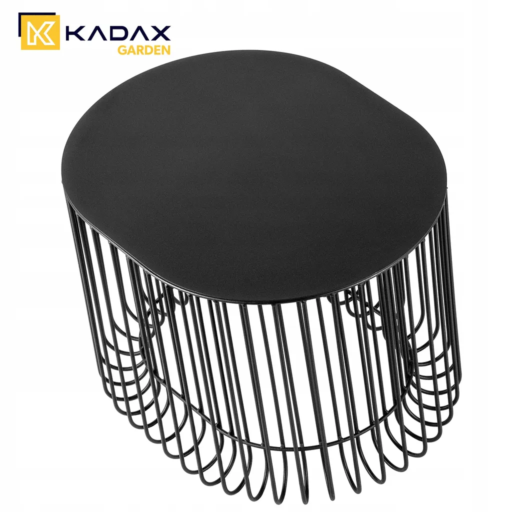Table d'appoint en acier robuste 58cm structure métallique stable loft - 9