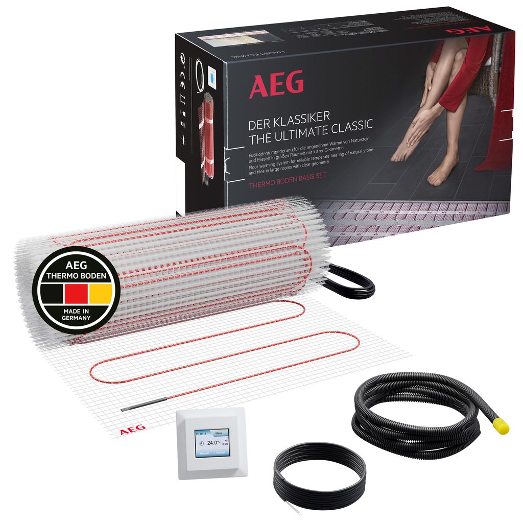 AEG elektrische Fußbodenheizung, Komplettset 2 m², 160 W/m², Basis Thermo Boden TBS TB 160/2 Set Plus, 205801