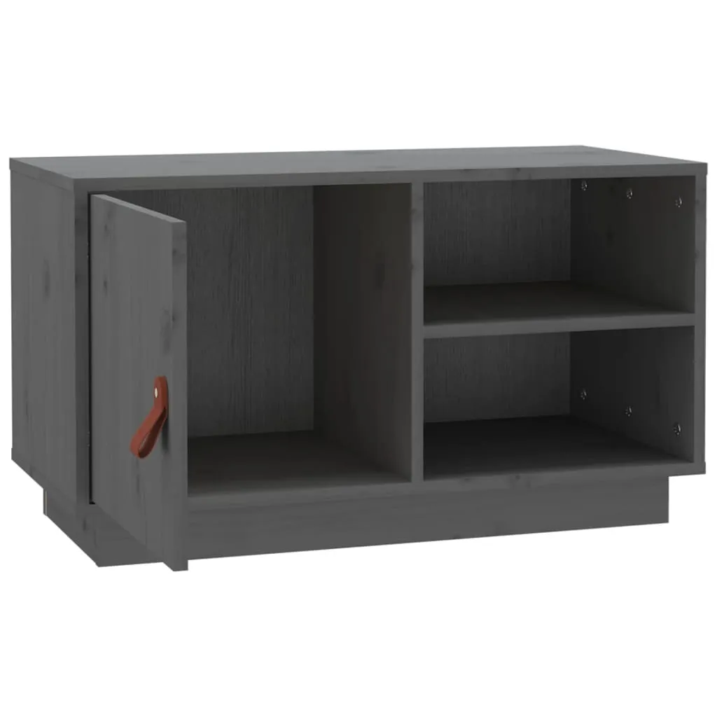 SYFAX™ Mobile Porta TV Grigio 70x34x40 cm in Legno Massello di Pino