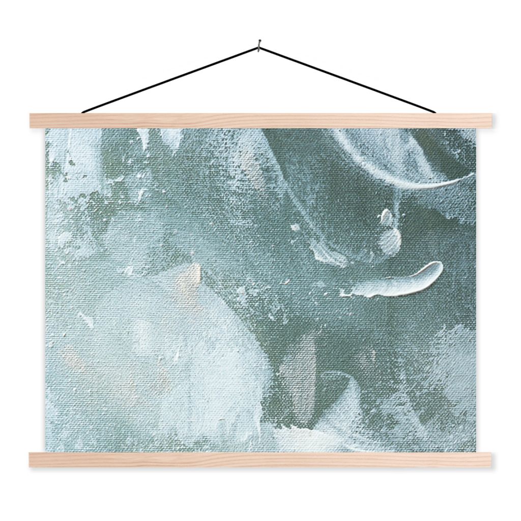 MuchoWow Textilposter Acrylfarbe - Abstrakt - Design 40x30 cm mit holzfarbenen Rahmen - Bilder