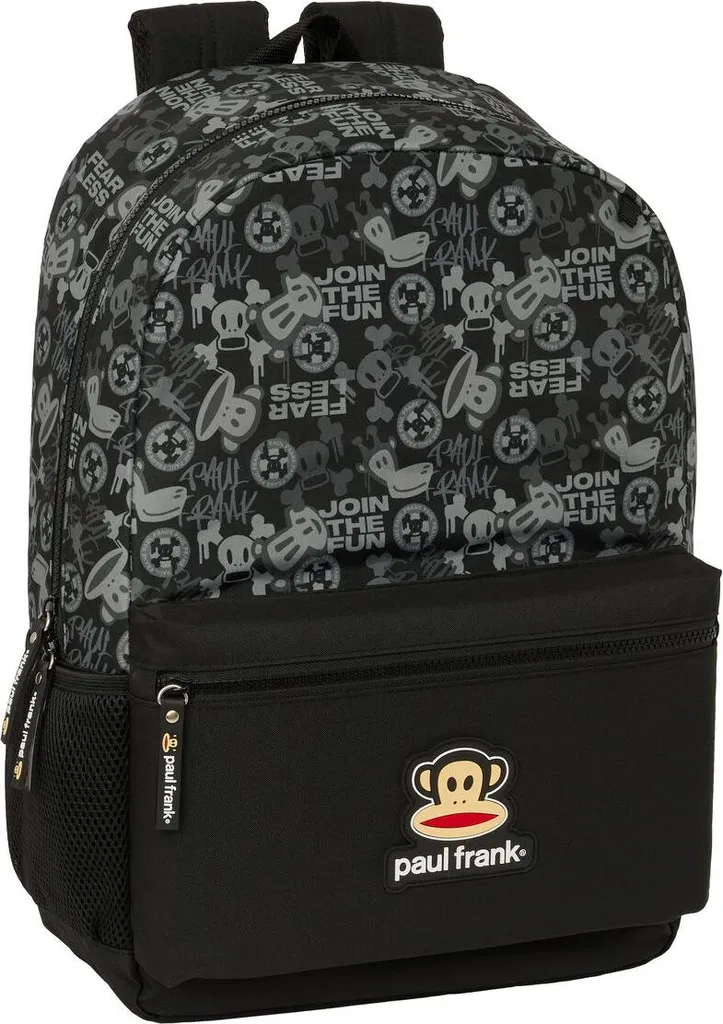 Grand Cartable Scolaire Paul Frank Noir 30x46cm pour Collège et Lycée