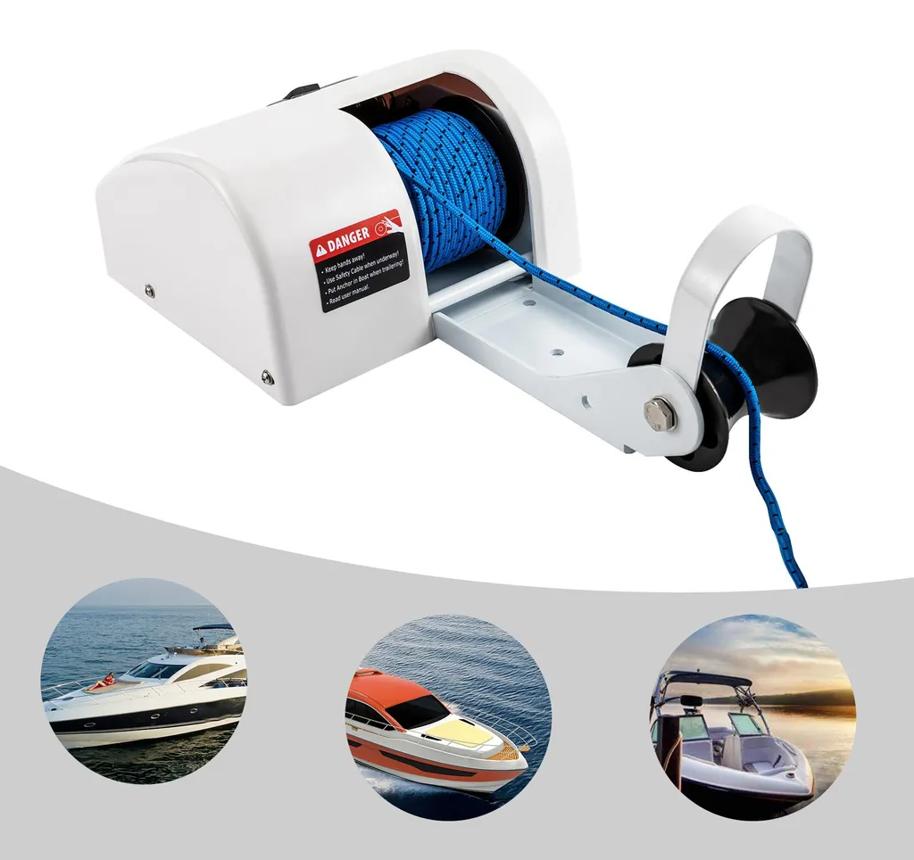Guindeau électrique 20 kg compact blanc et sa télécommande longue portée