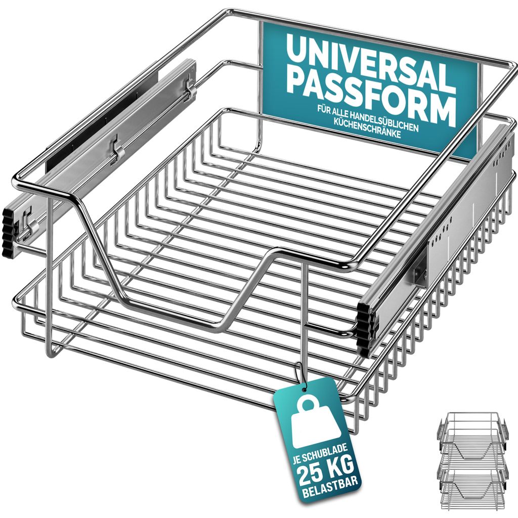 CASARIA® 2x Teleskopschublade Schrank Schubladen Ausziehbar Produktbild 