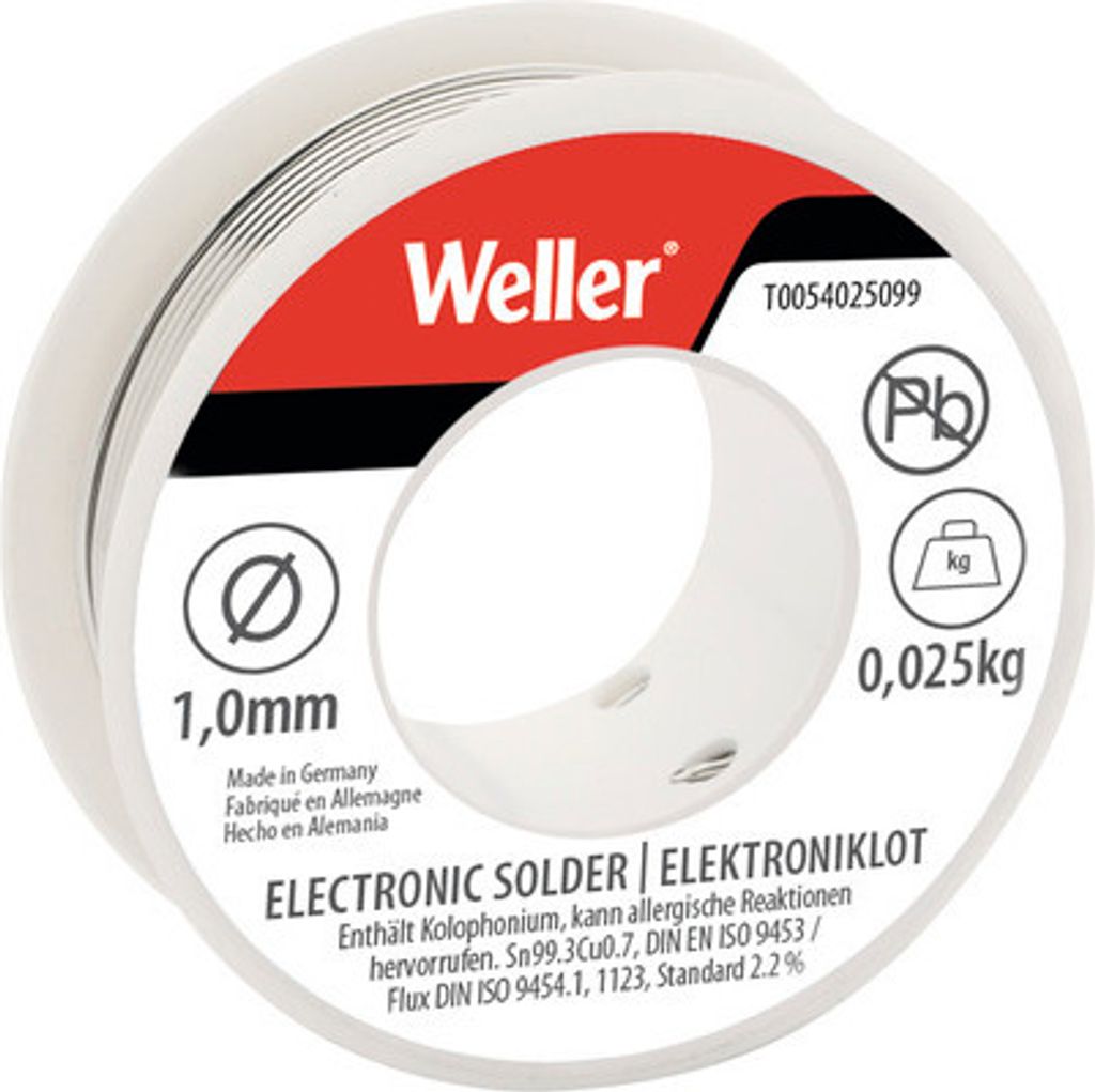 Weller T0054025099N Elektroniklot EL99/1, bleifrei, 25 g, Ø 1, 0 mm