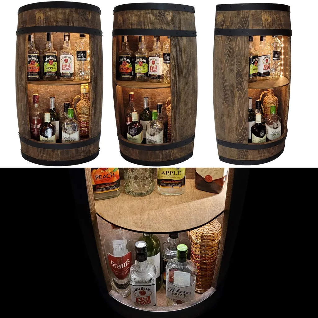 Gagner de l'espace avec ce bar mural LED bois wengé 80 cm compact - 15