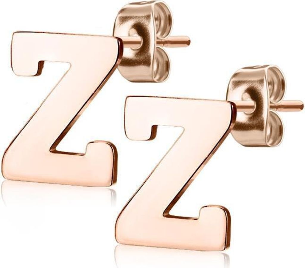 Z Ohrstecker Buchstaben Rosegold aus Edelstahl Damen