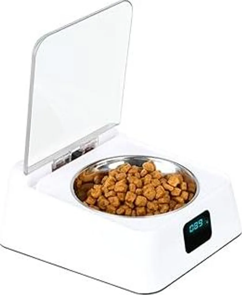 Supvox Distributore automatico di cibo a infrarossi per animali domestici con apertura automatica del coperchio e protezione dai topi Adatto per gatti e cani in casa