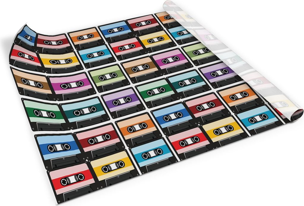 Retro-kassetten– Möbelfolie selbstklebend – PVC Klebefolie für Möbel – Küche – Schränke – Möbelrenovierungsfolie – Möbeldekorfol...