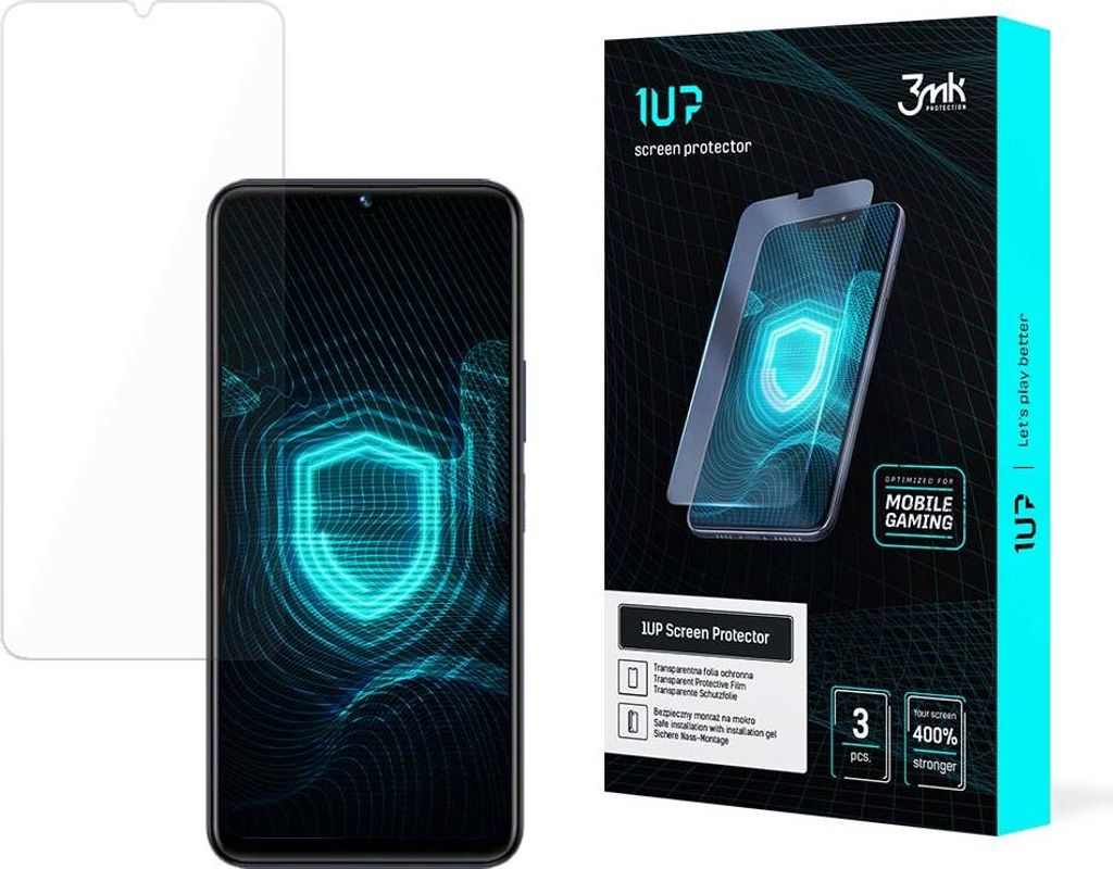 3mk Display Schutzfolie 1UP für Motorola Moto E22 transparent Gaming (3 Stück)
