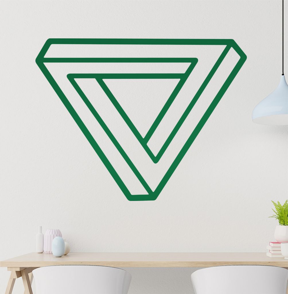 KIWISTAR Optische Täuschung Illusion - Tribar Wandtattoo in 6 Größen - Wandaufkleber Wall Sticker - Dekoration, Küche, Wohnzimmer, Schlafzimmer...