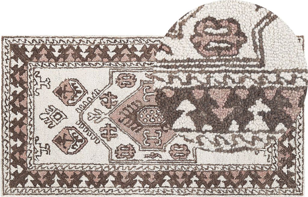 BELIANI Teppich mehrfarbig Wolle 80 x 150 cm handgetuftet geometrisches orientalisches Muster Boho Wohnzimmer Schlafzimmer
