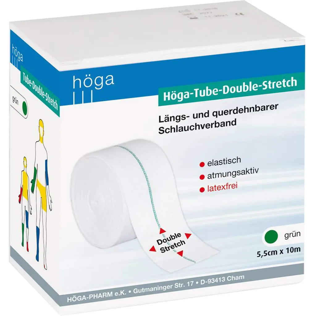 Fixation Sans Adhésif Vert 5,5cm x 10m - Tube Höga Double Stretch Confort