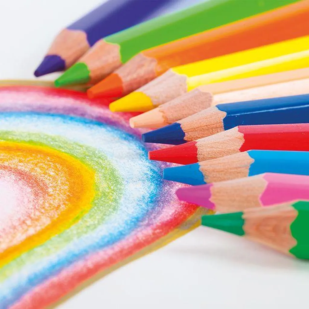 Crayons Creall Maxi à mine géante 5mm - 12 couleurs vives et intenses - 2