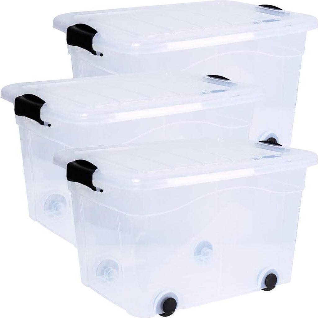 Aufbewahrungsbox Anzio 20 l 3er-Set mit Rollen
